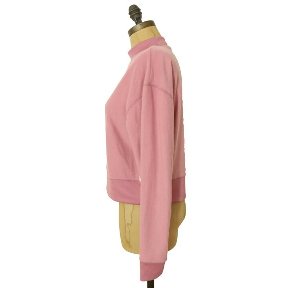 Abound Cropped Fleece Top Size S Long Sleeve Mock Neck Pink Bloom NWT B27 - Picture 5 of 5